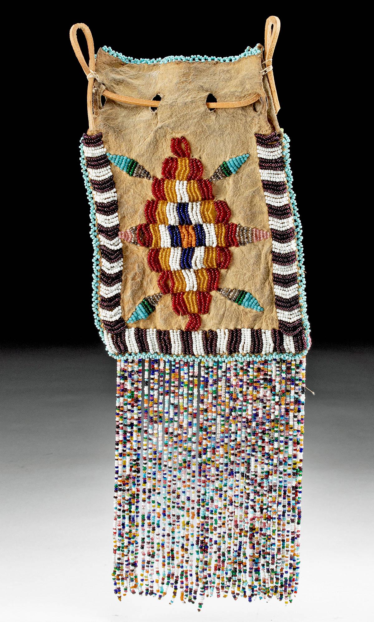 20th C. Native American Great Plains Leather Pouch (1 of 3)