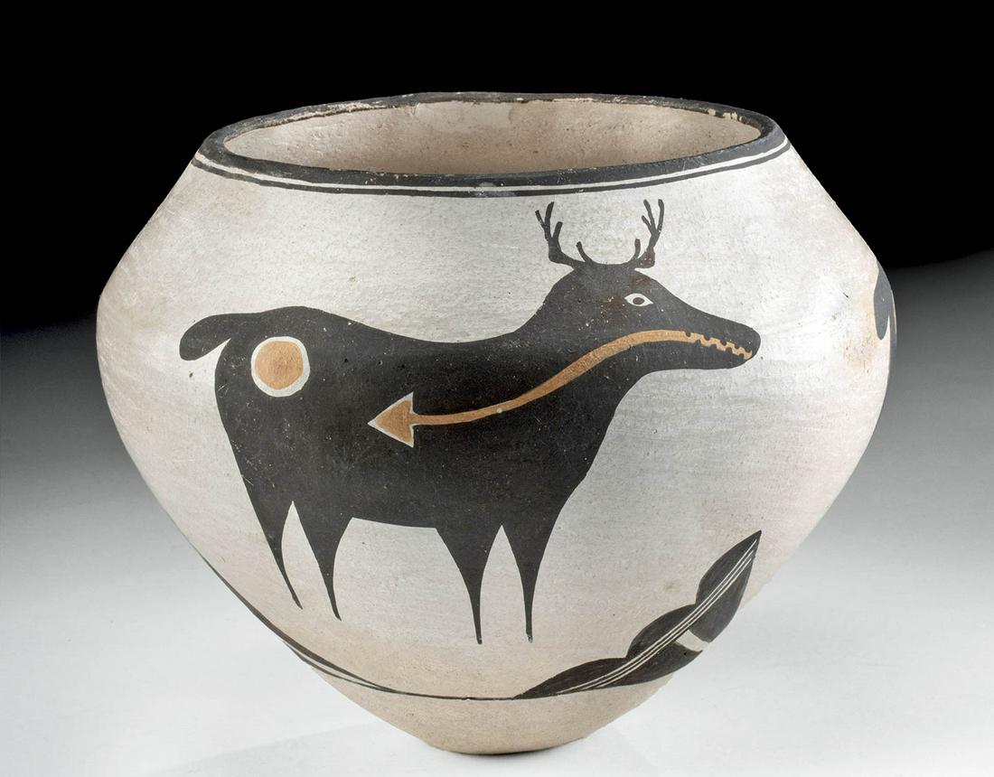 1960s Sarah Garcia Acoma Pottery Heartline Deer Vessel (1 of 4)