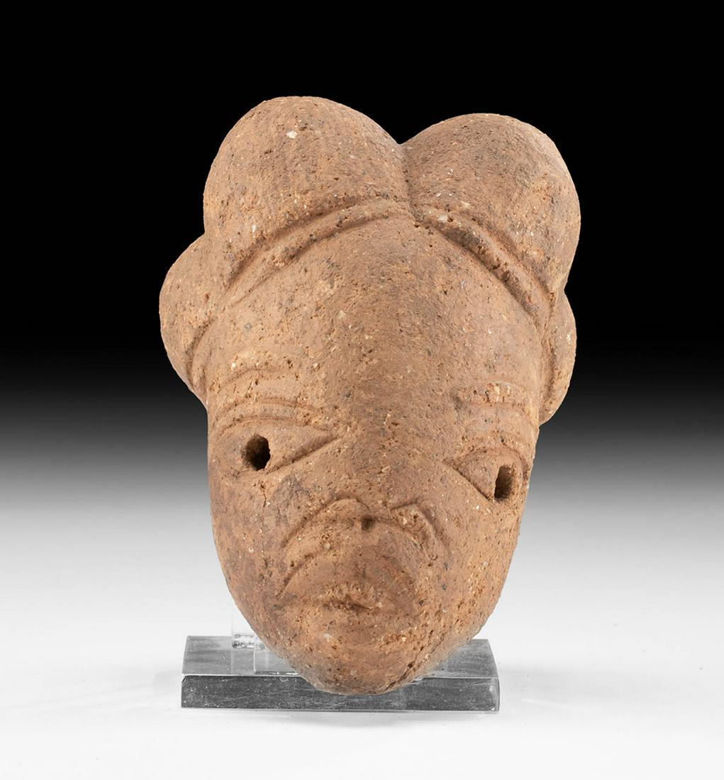 African Nok Terracotta Head Fragment w/ Bulbed Coiffure (1 of 2)