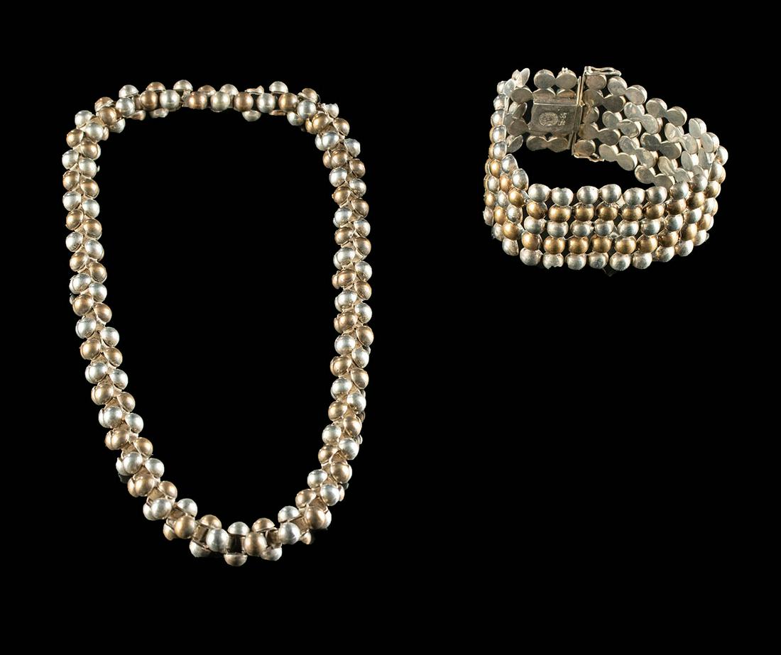 20th C. Spratling Silver & Brass Necklace & Bracelet (1 of 4)