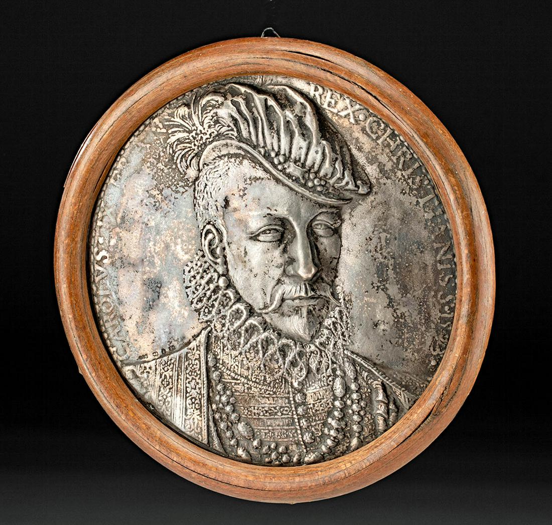 19th C. English Silver Repousse of King Charles IX (1 of 4)