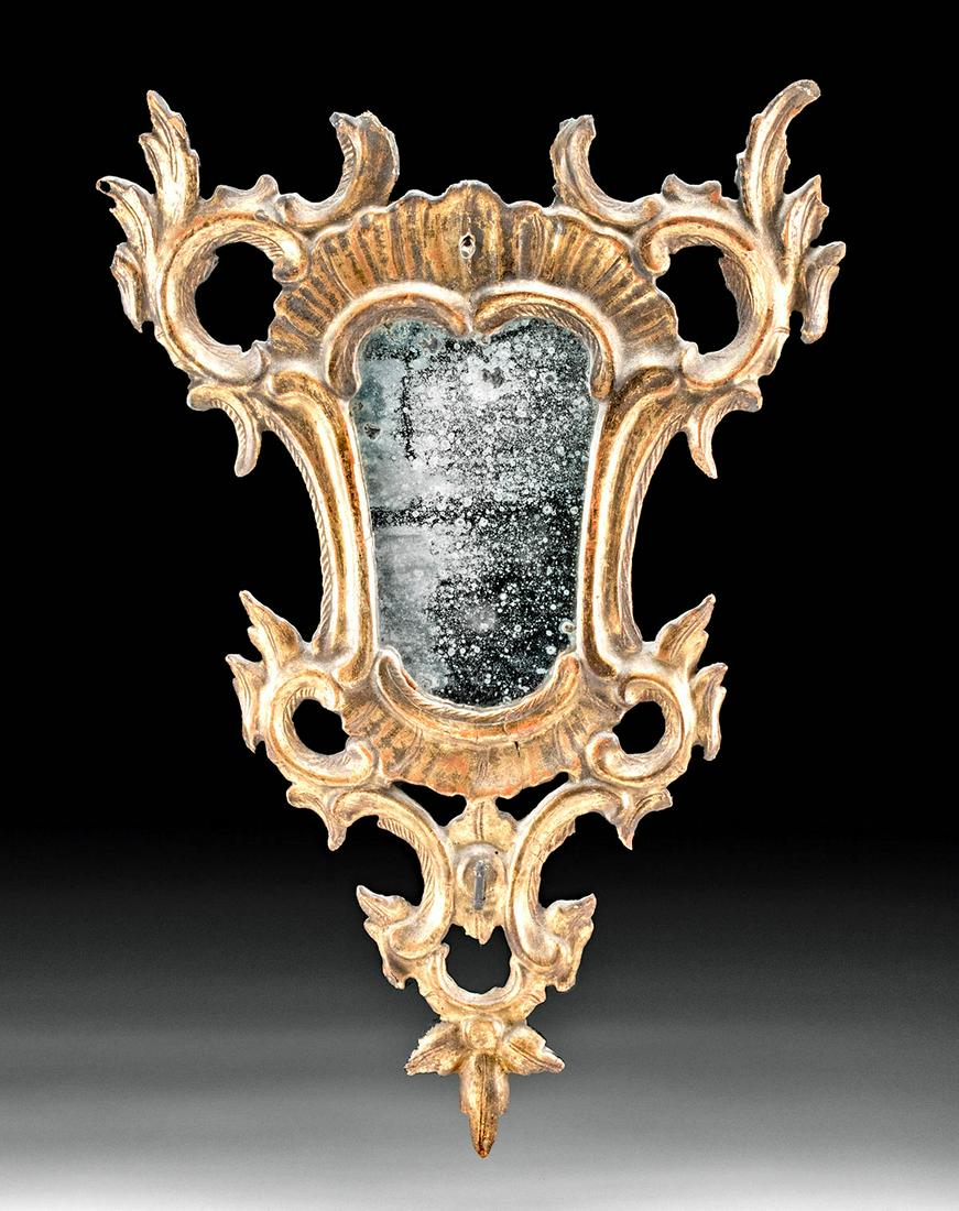 18th C. Italian Rococo Gilt Wood & Glass Mirror (1 of 4)