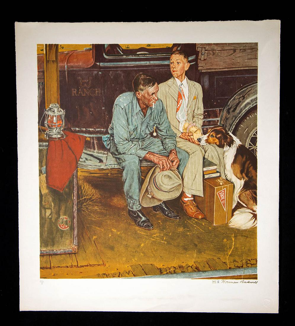 Norman Rockwell Lithograph - "Breaking Home Ties" 1970s (1 of 4)