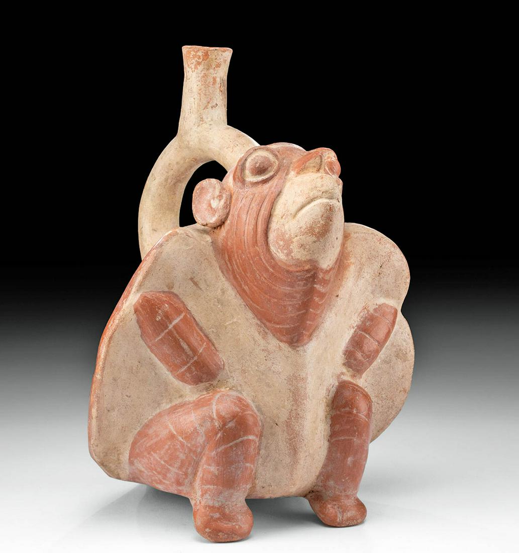 Moche Bichrome Vessel w/ Ai Apec as Turtle, ex-Museum (1 of 4)
