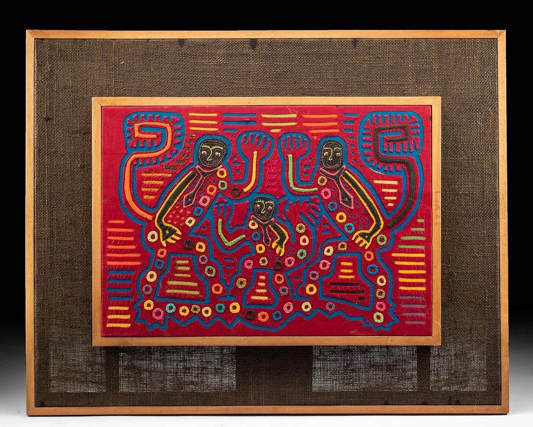 20th C. Panamanian Textile Mola w/ Monkeys (1 of 3)