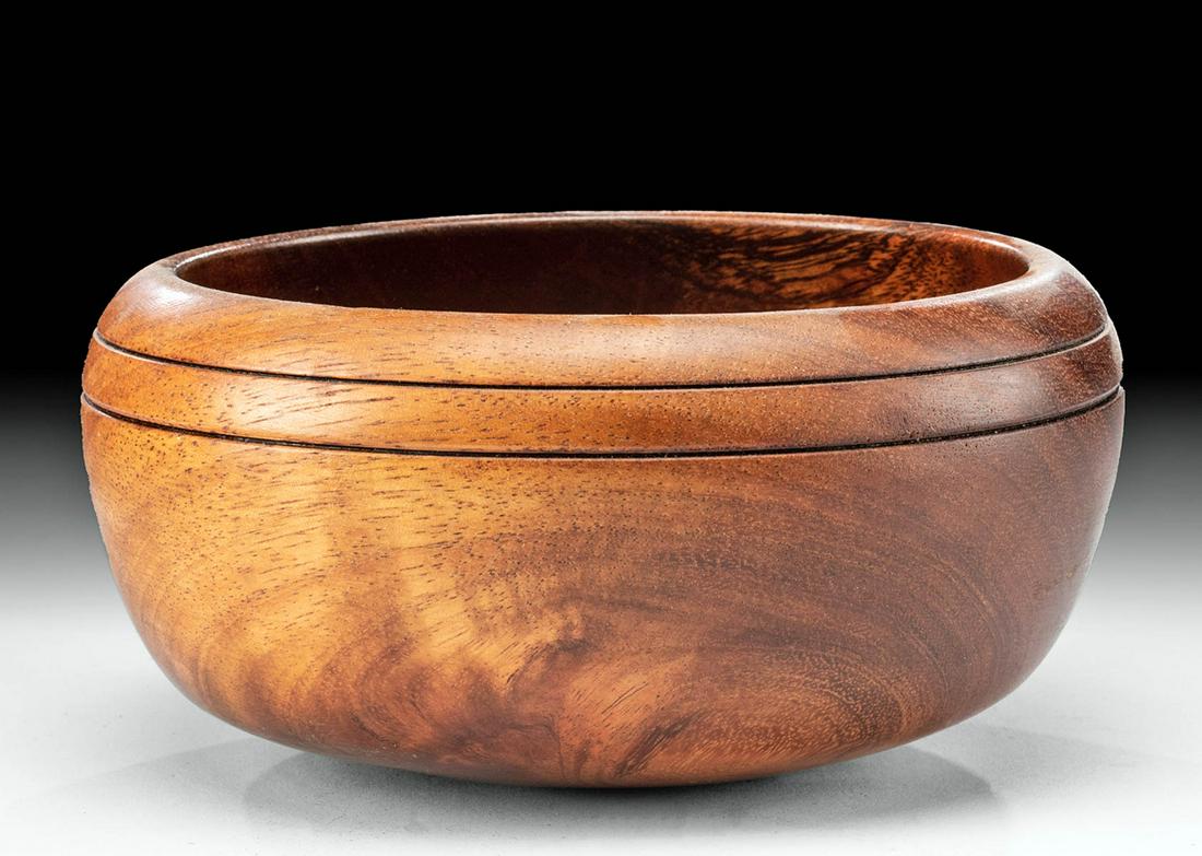 Signed 20th C. Hawaiian Koa Wood Bowl by L. Bailey (1 of 4)