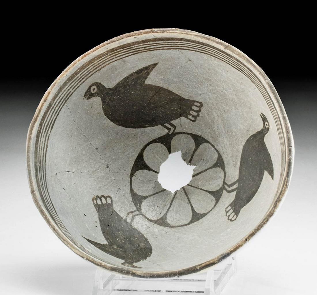 Mimbres Pottery Bowl with Turkeys - Art Loss (1 of 5)