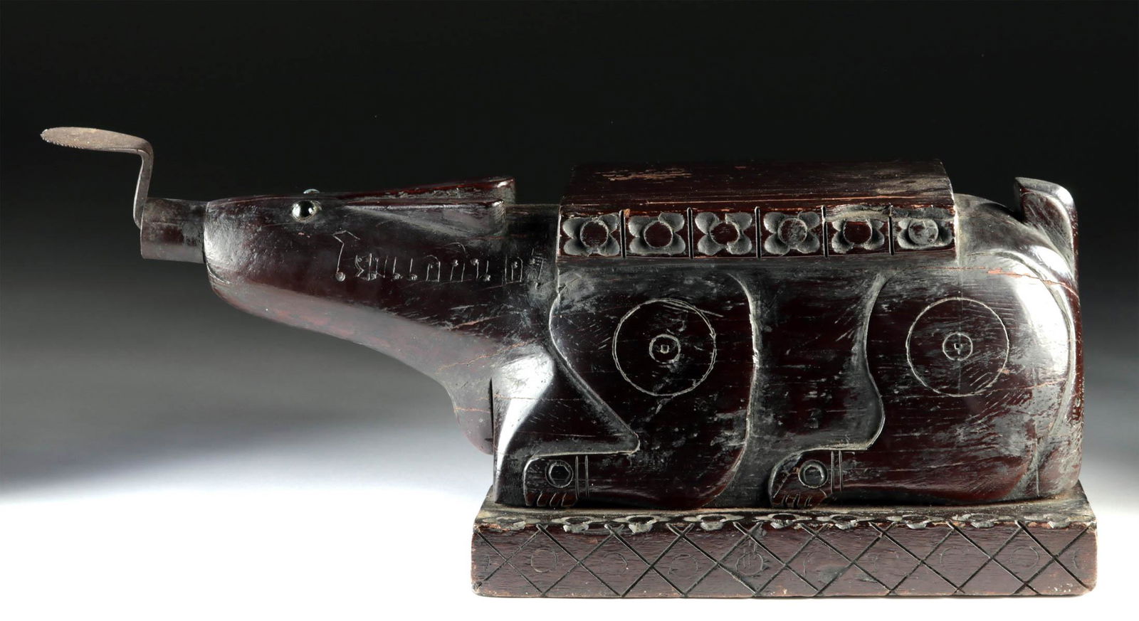 19th C. Thai Wood Coconut Grater - Rabbit (1 of 4)