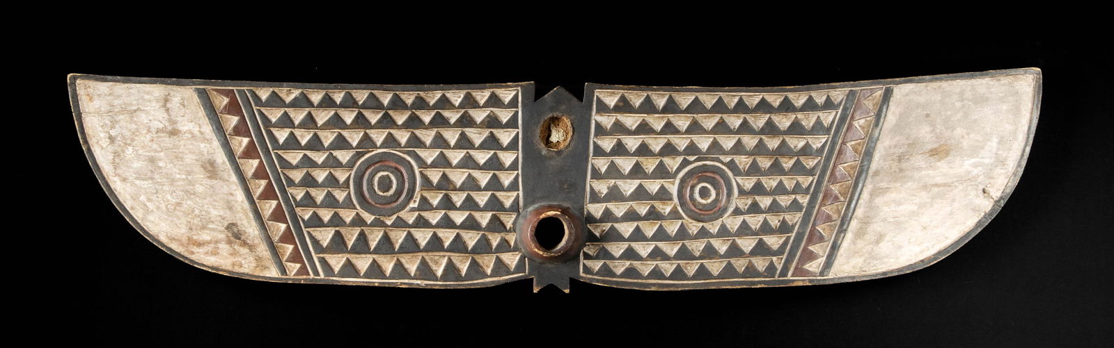 Early 20th C. African Bwa Polychrome Wood Hawk Mask (1 of 3)