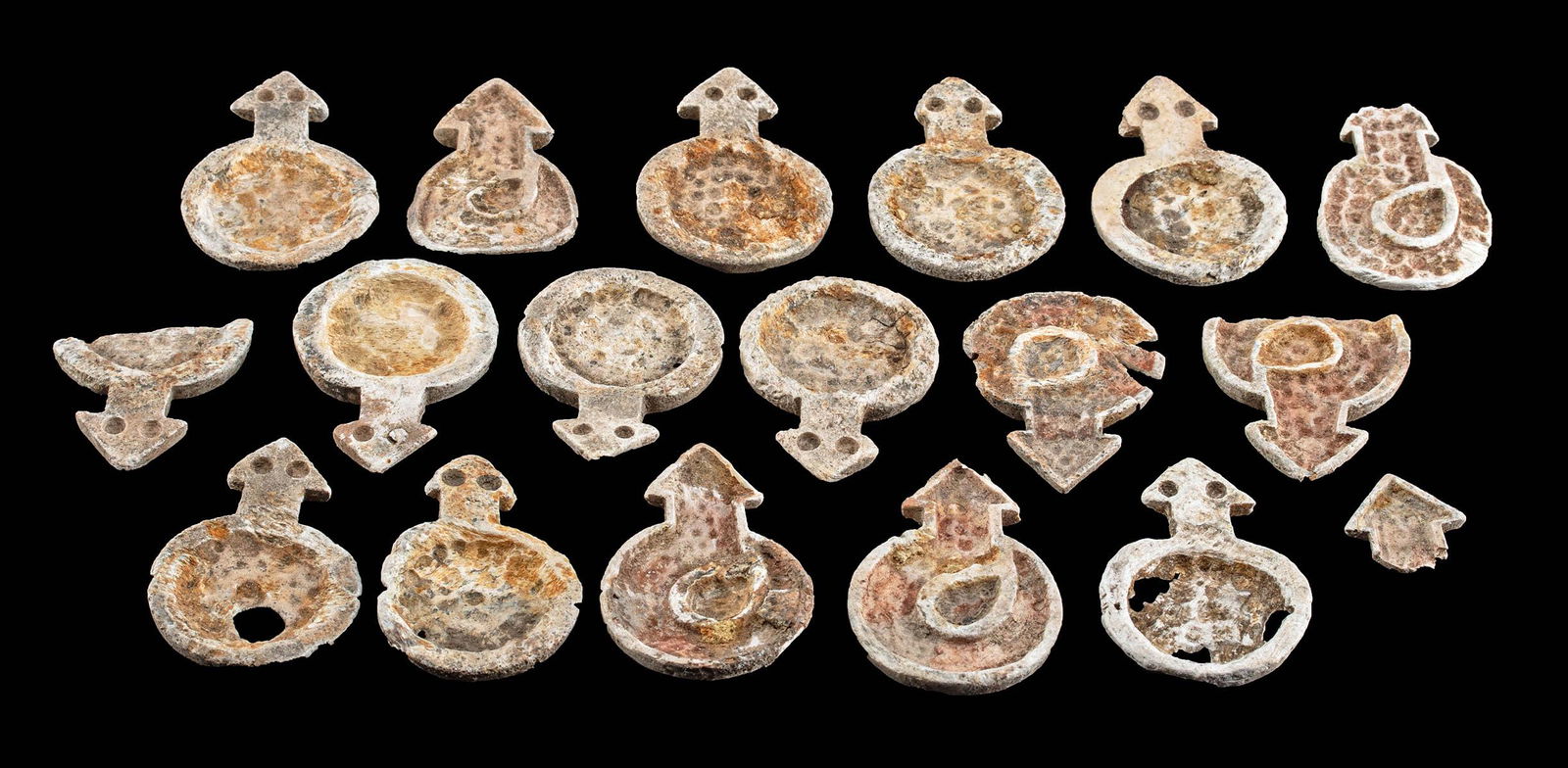 Rare Mississippian Shell Appliques Snake Forms (18) (1 of 2)