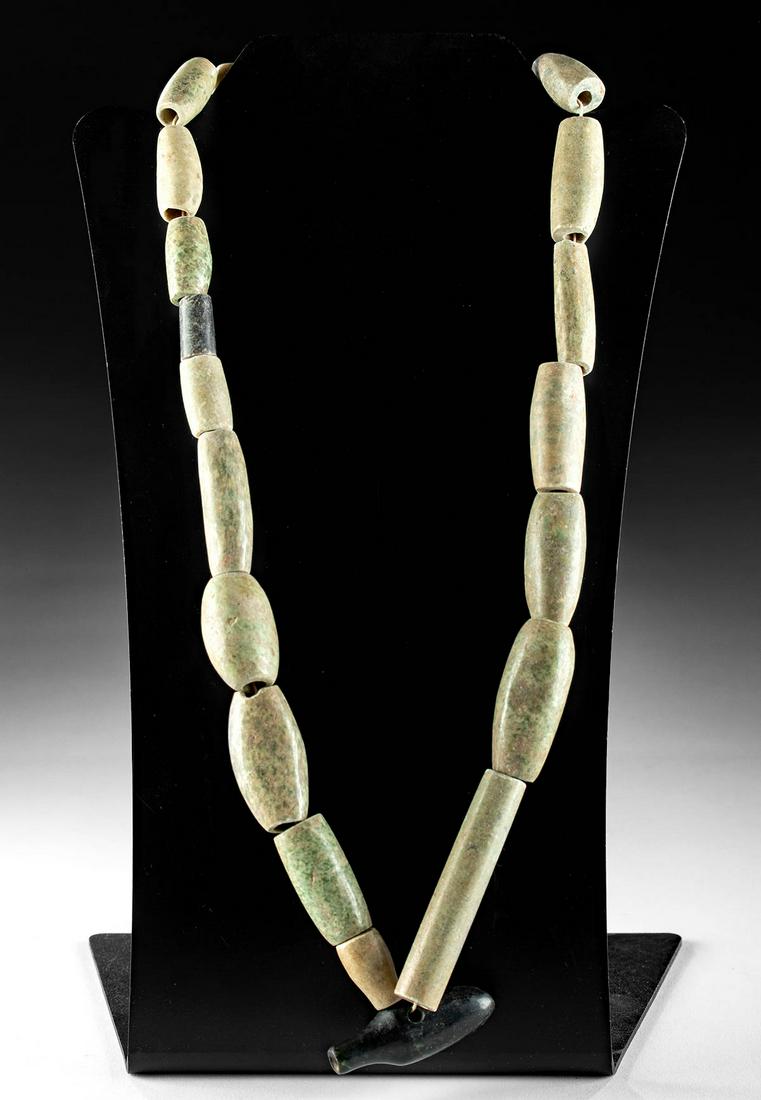 19 Mezcala & Chontal Greenstone & Black Stone Beads (1 of 3)