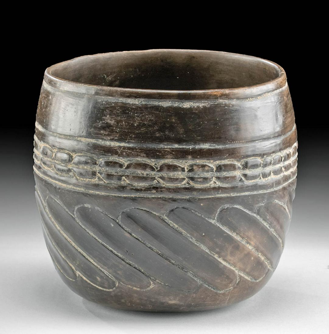 Maya Brownware Cylinder w/ Cocoa Bean Motif (1 of 4)