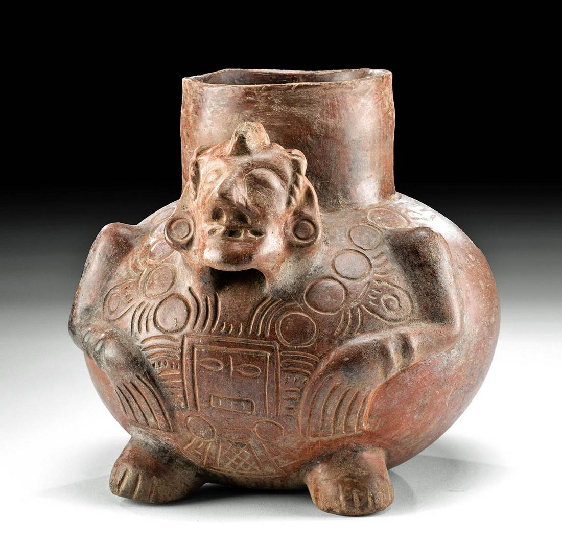 Fascinating Maya Pottery Figural Vessel w/ Shaman (1 of 4)