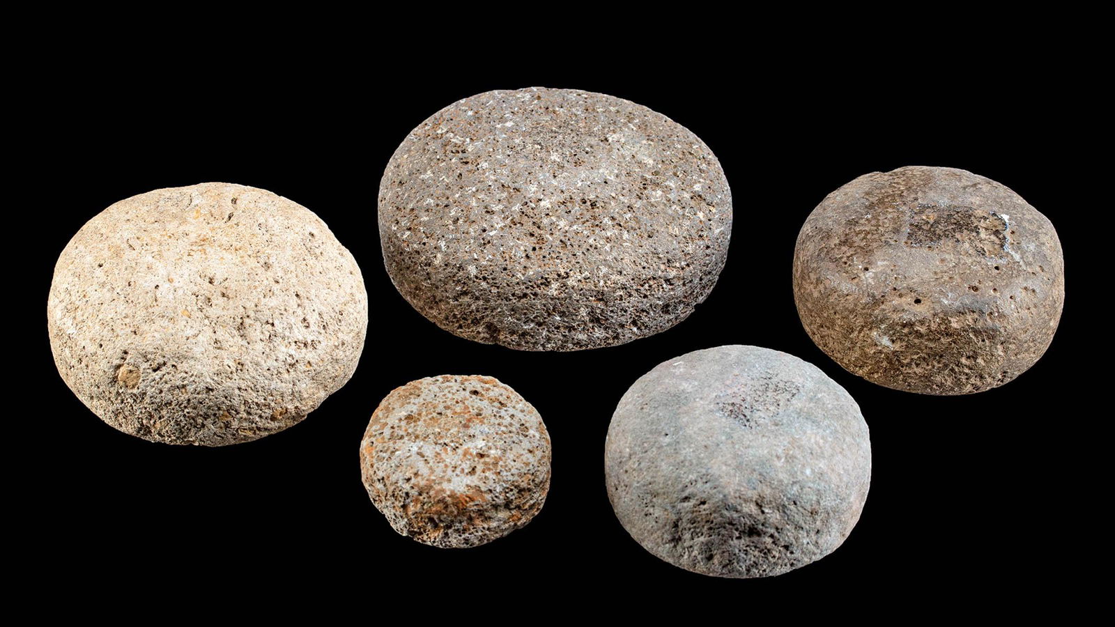 16th C. Pre-Contact Hawaiian 'Ulu Maika Game Stones (5) (1 of 3)
