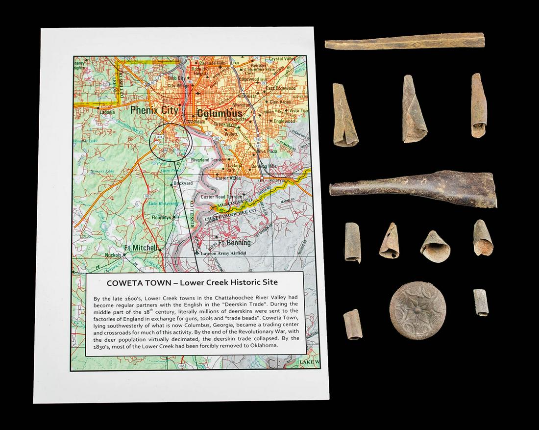 17th C. European Iron & Brass Trade Beads & Button (12) (1 of 2)