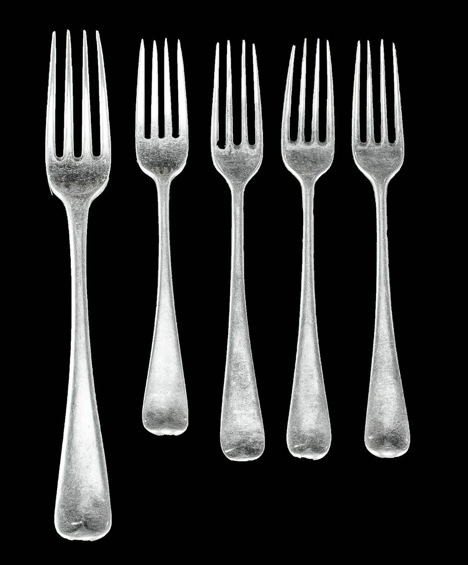 5 English George III Silver Forks (1 of 3)
