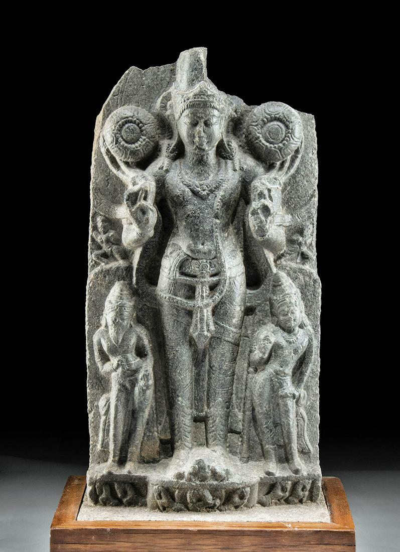 8th C. Indian Pala Dynasty Stone Relief of Surya (1 of 4)