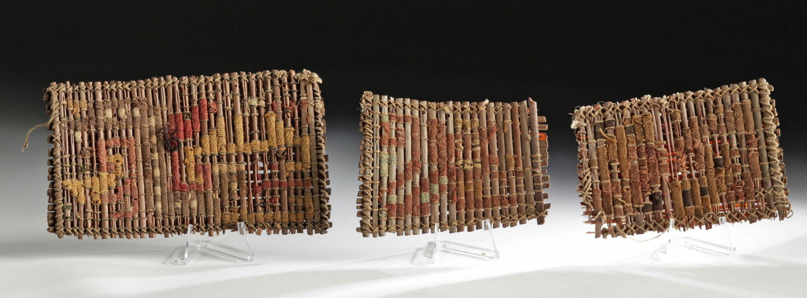 Lot of 3 Huari Reed and Wool Fiber Weavings (1 of 3)