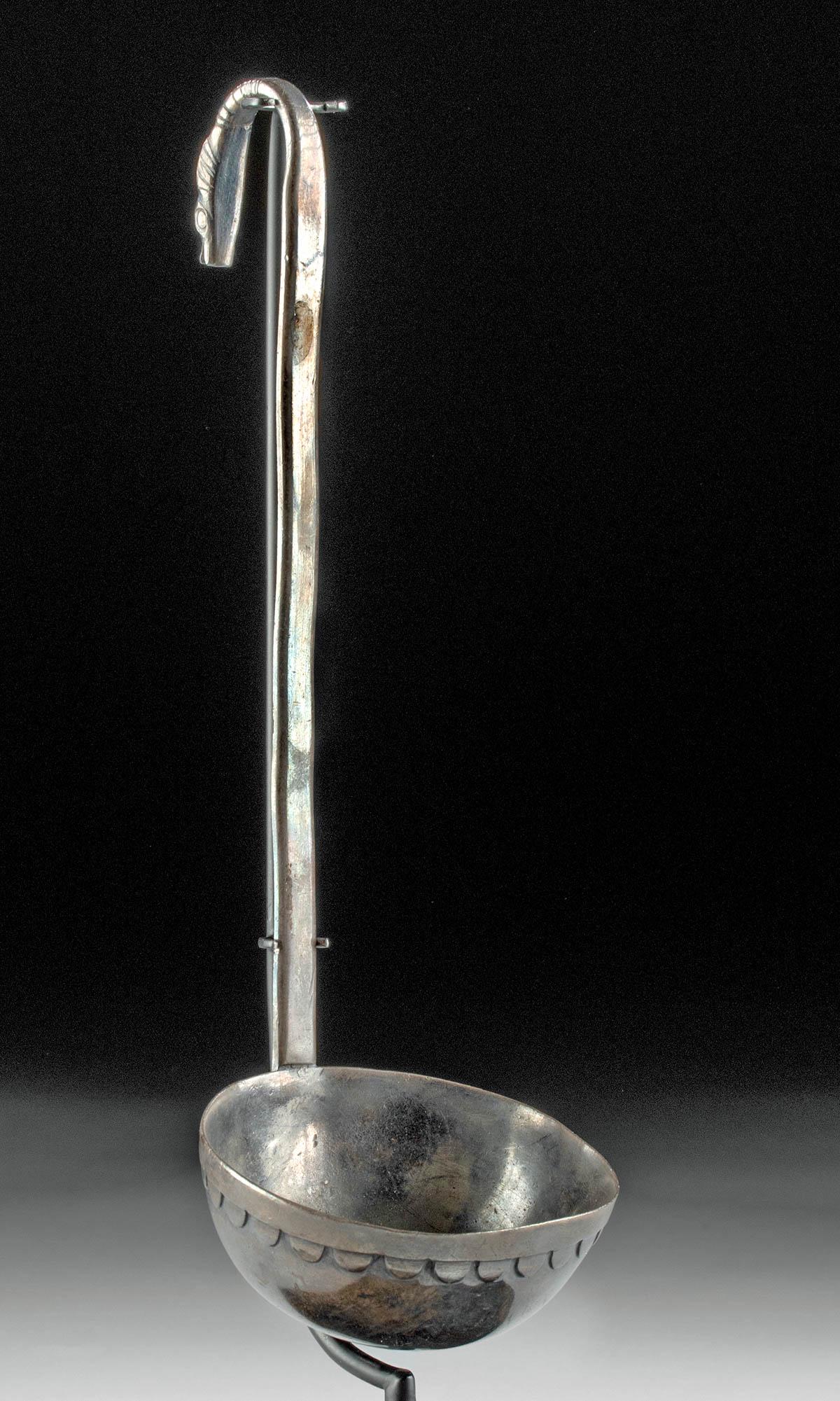 Fine Roman Silver Ladle / Simpulum - Duck Finial (1 of 4)
