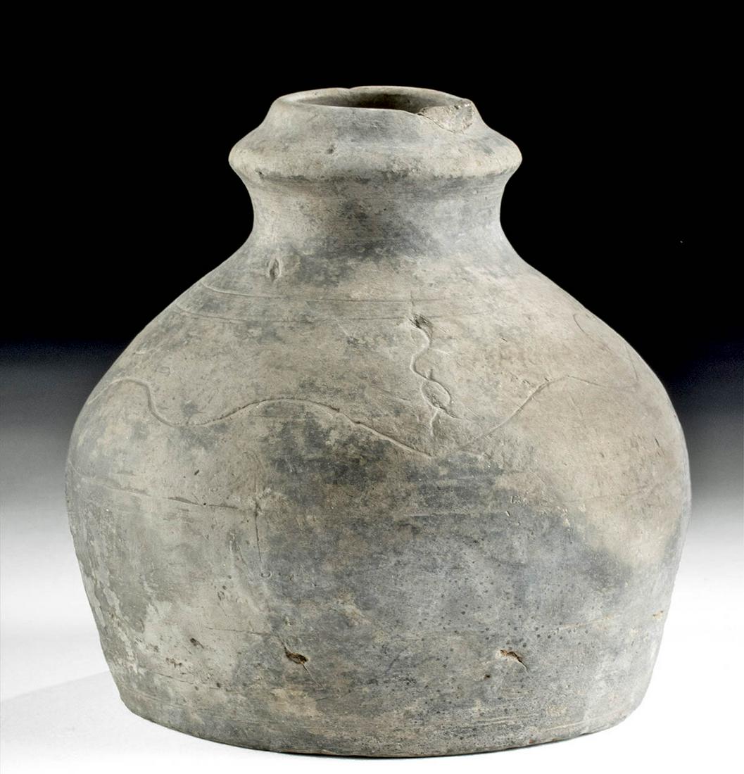 Korean Silla Grayware Jar w/ Incised Decoration (1 of 6)