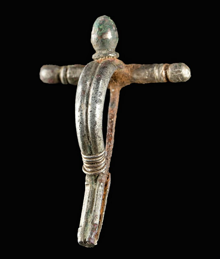 3rd C. Romano-British Silvered Bronze Crossbow Fibula (1 of 3)