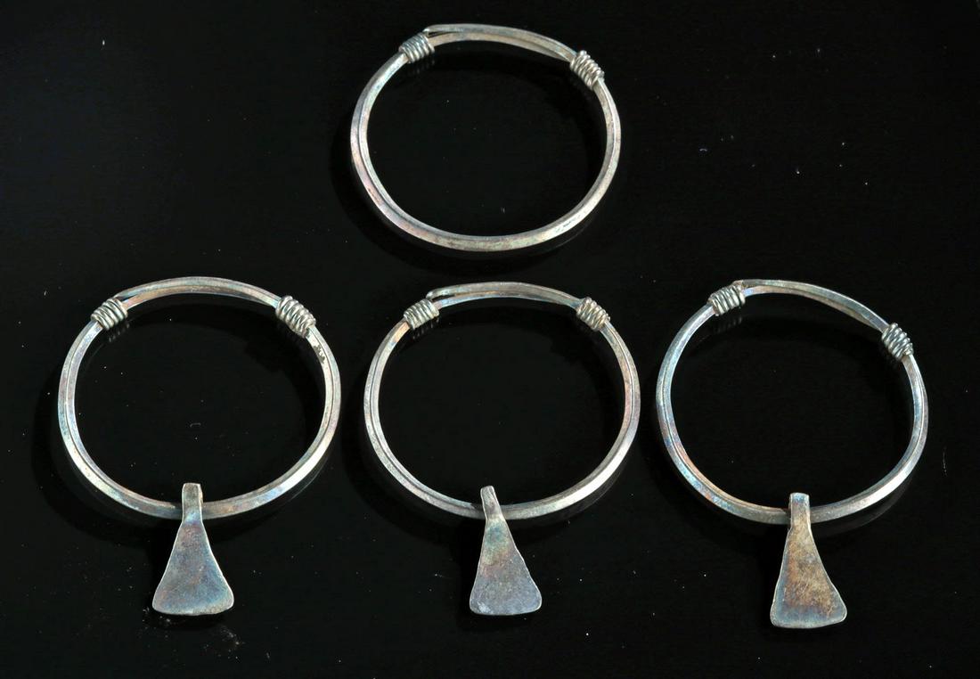 9th C. Viking Silver Temple Rings (set of 4) (1 of 2)