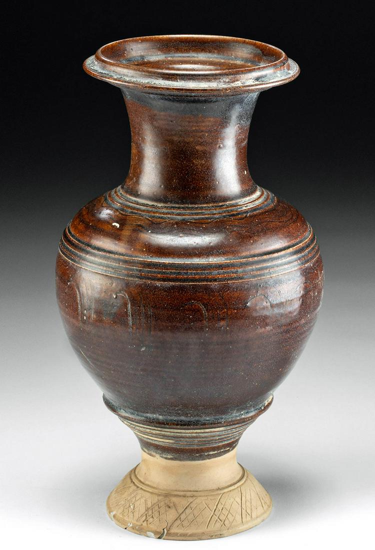 12th C. Thai Khmer Glazed Pottery Jar, ex-Museum (1 of 4)