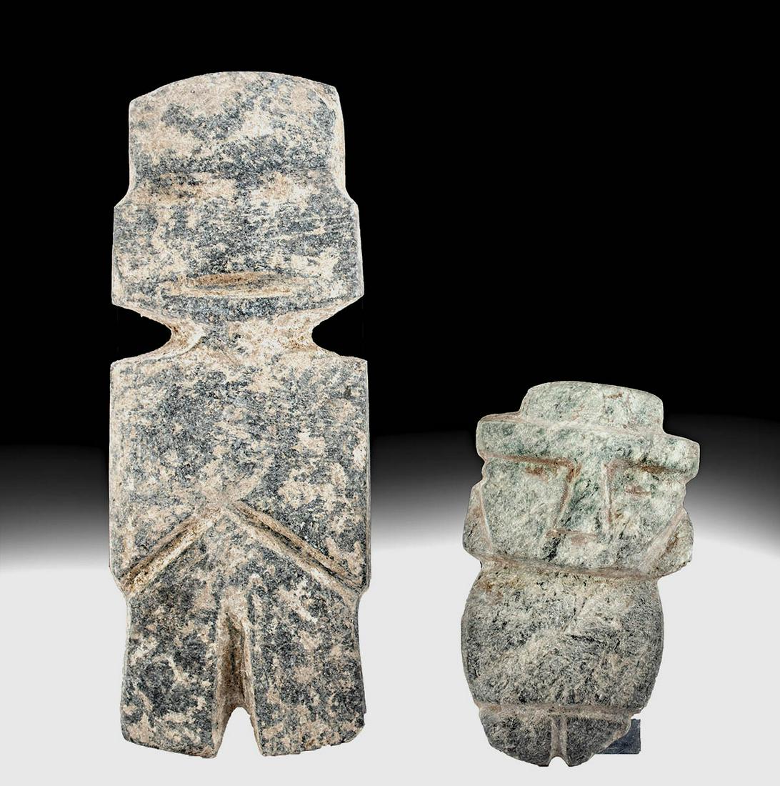 Lot of 2 Stone Axe Gods - Teotihuacan & Mezcala (1 of 3)