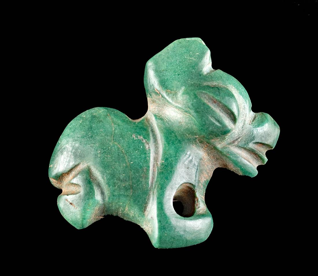 Miniature Teotihuacan Jadeite Dog Amulet (1 of 2)