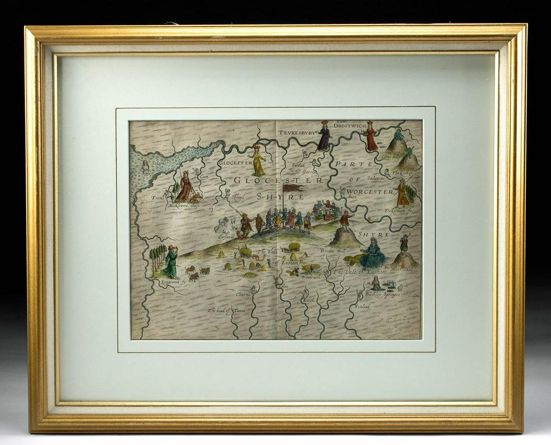 Michael Drayton Map for Poly-Olbion, 1612-1622 (1 of 3)