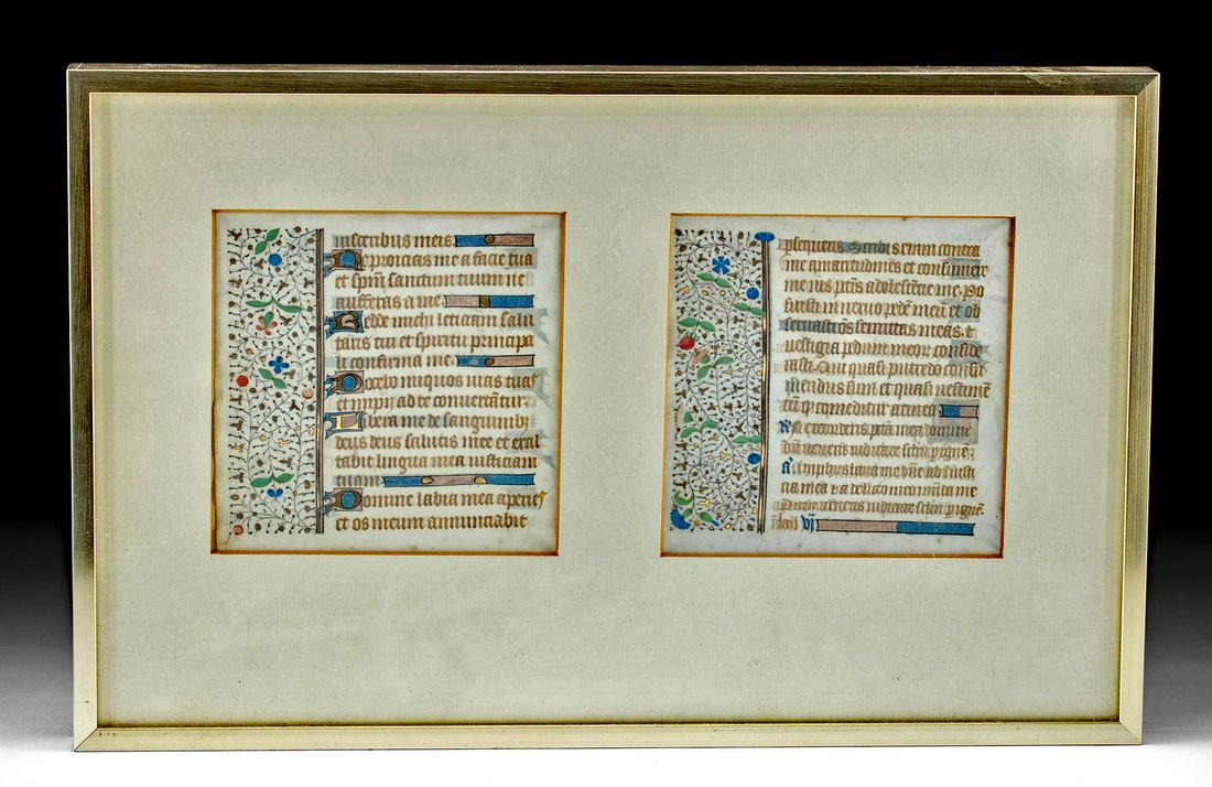 15th C. European Vellum Double-Sided Manuscript Pages (1 of 4)