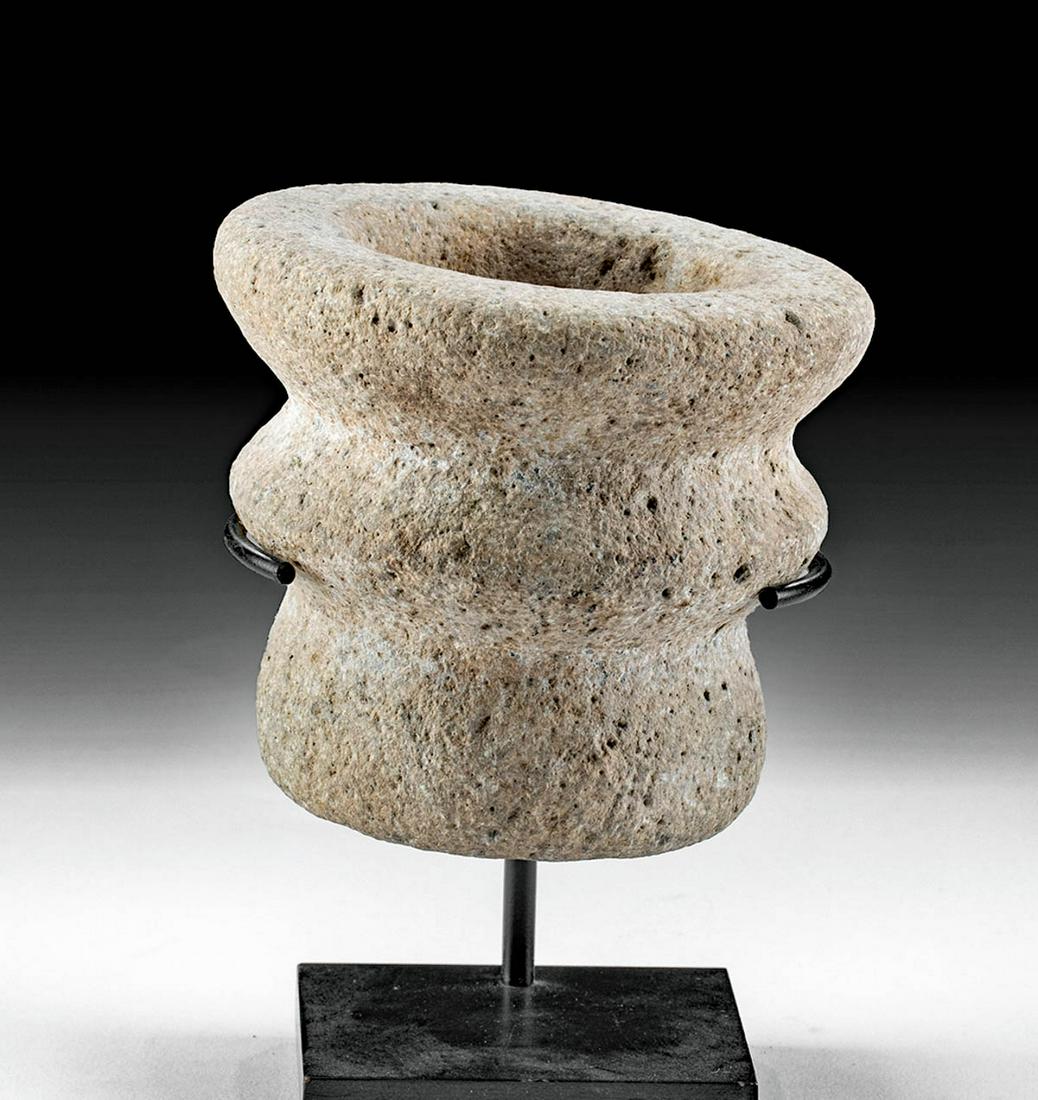 Fine 18th C. Hawaiian Basalt Vessel (1 of 3)