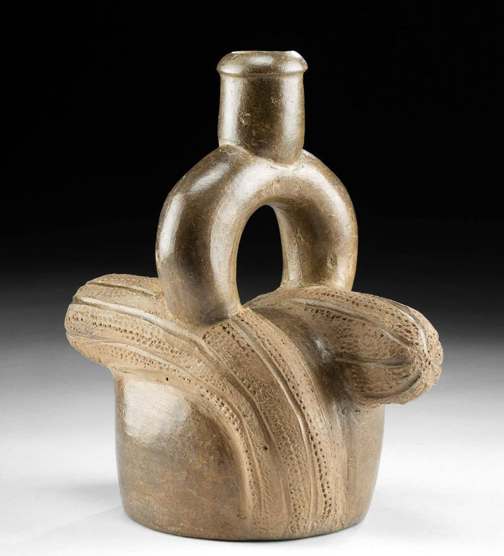 Chavin Pottery Stirrup Vessel, San Pedro Cactus w/ TL (1 of 6)