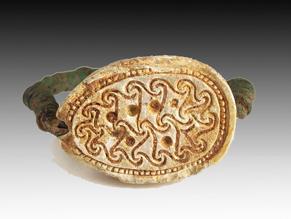An Egyptian Scarab Swivel Ring