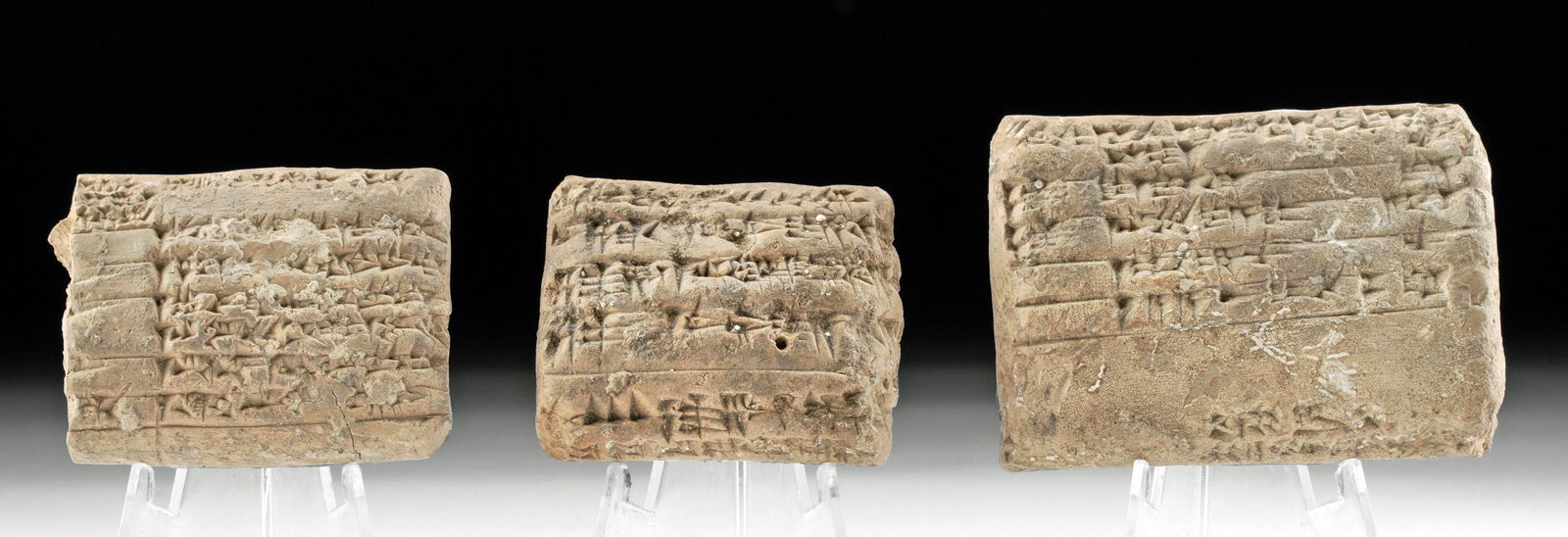 3 Sumerian Clay Cuneiform Tablets (1 of 2)