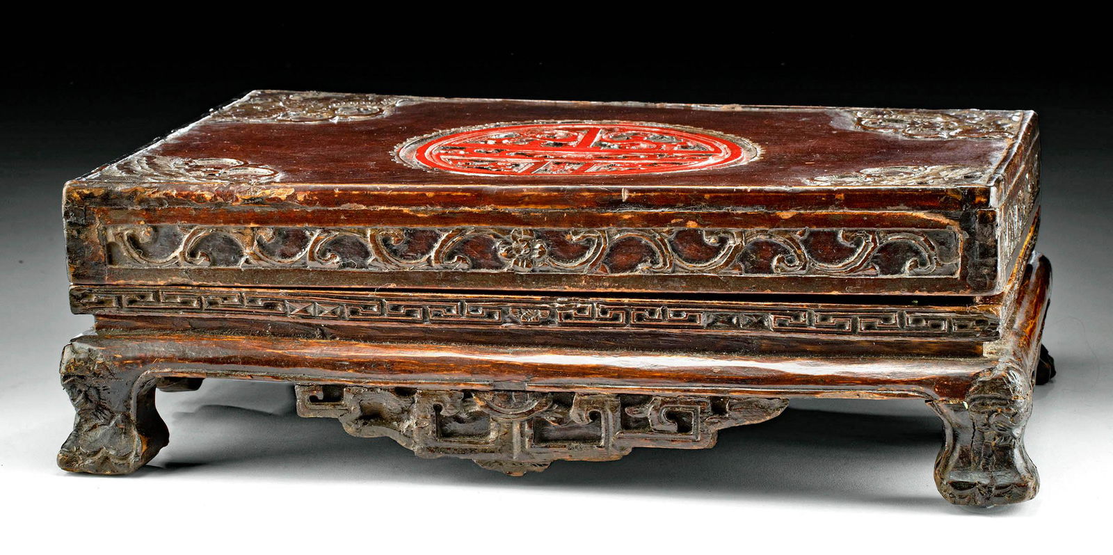 17th C. Chinese Ming Lacquered Wood Cosmetic Tray (1 of 5)