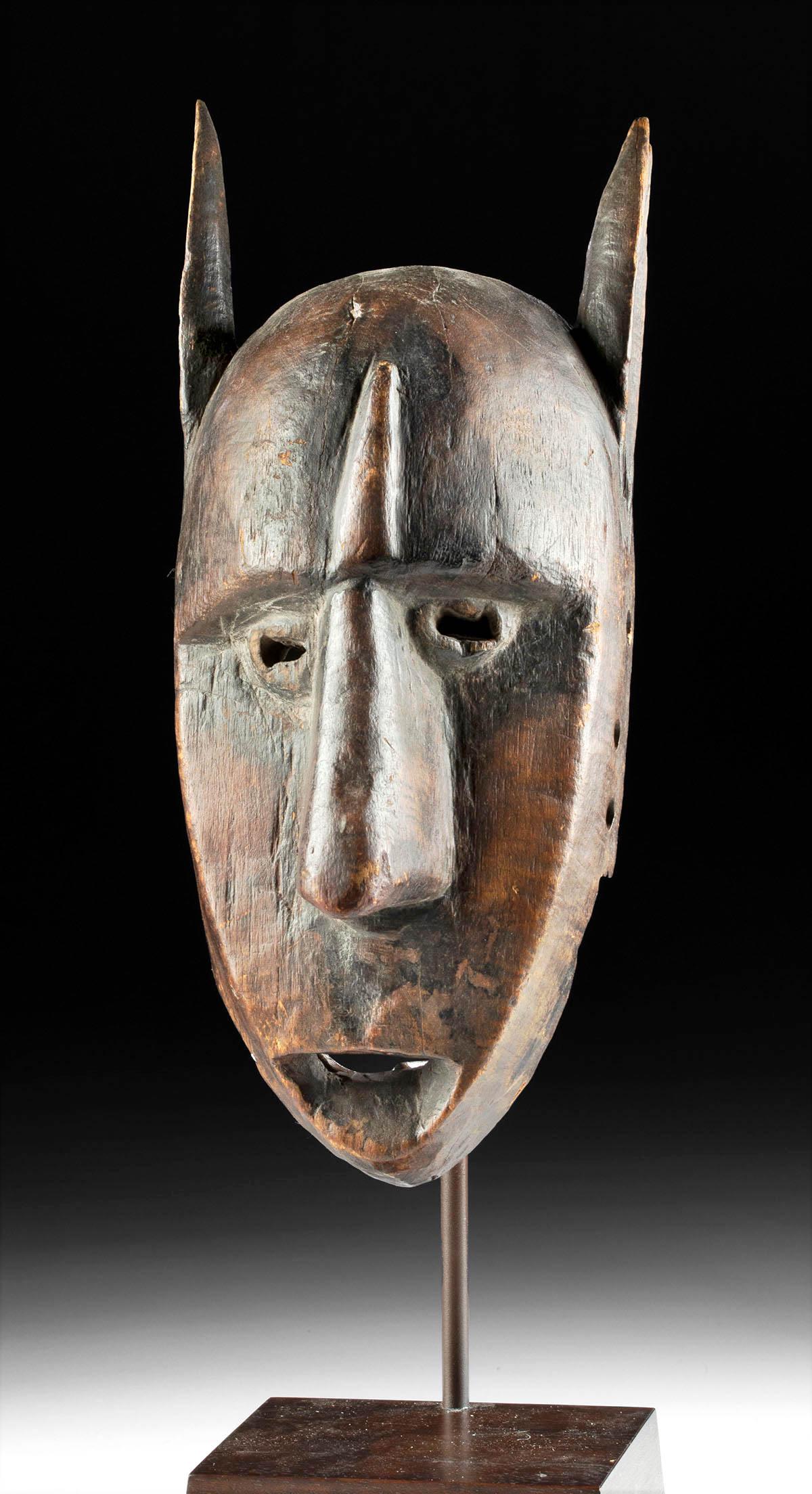 19th C. Mali Bamana Wood Hyena Kore Initiation Mask (1 of 4)
