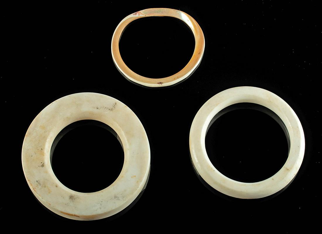 19th C. Solomon Islands Clam Shell / Nacre Rings (3) (1 of 2)