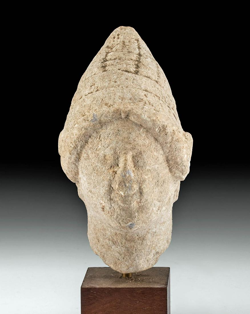Rare Cypriot Limestone Votive Head (1 of 4)
