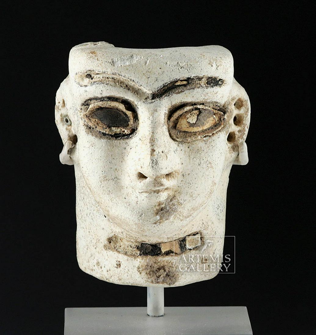 Published Mesopotamian Glazed Head - Gypsum & Bitumen (1 of 6)