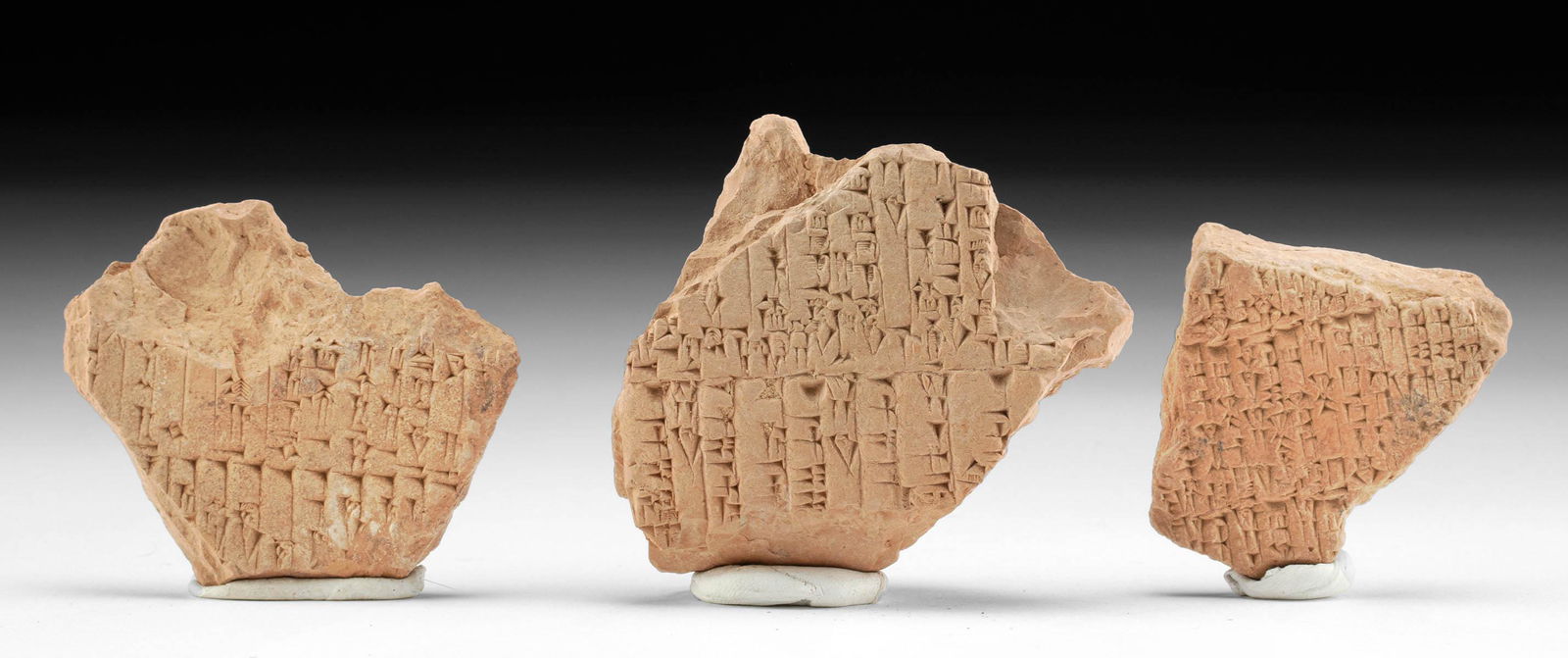 3 Babylonian Terracotta Cuneiform Tablet Fragments (1 of 3)