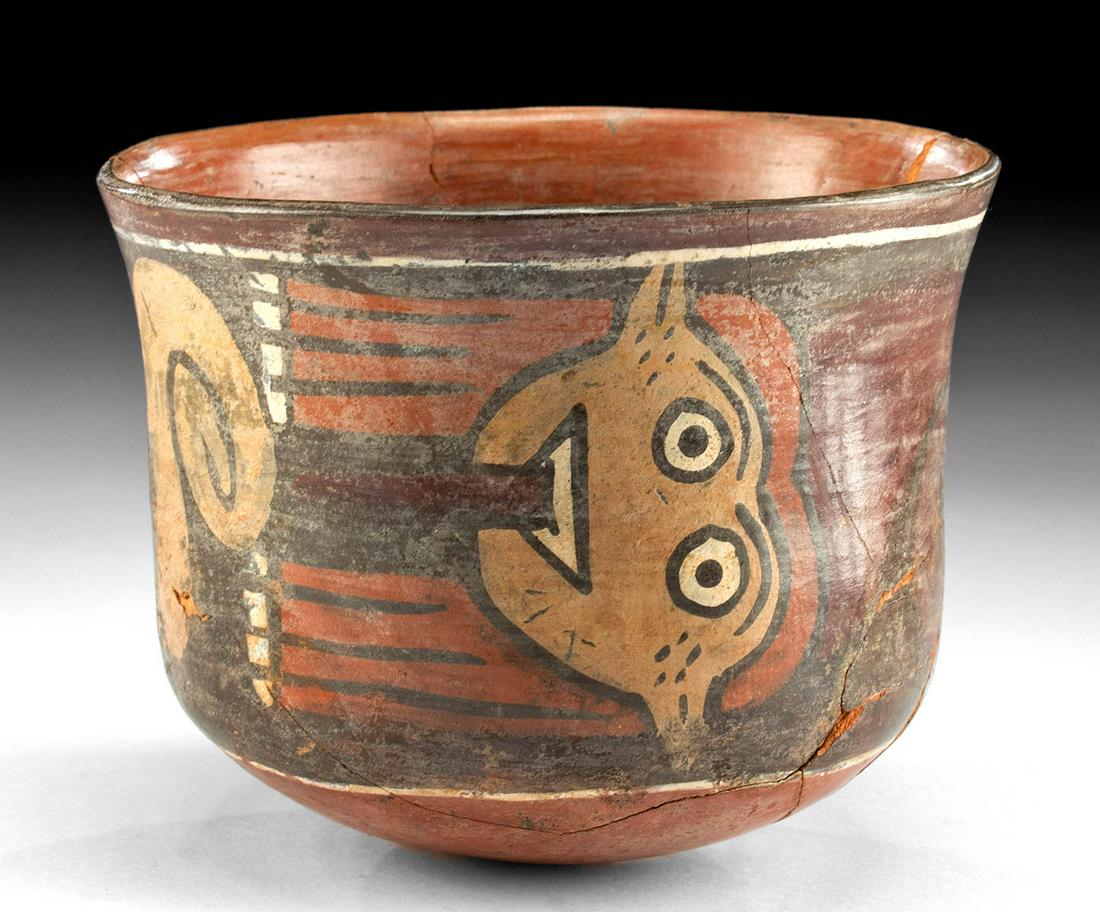 Nazca Polychrome Kero Bowl w/ Mythological Beings (1 of 4)