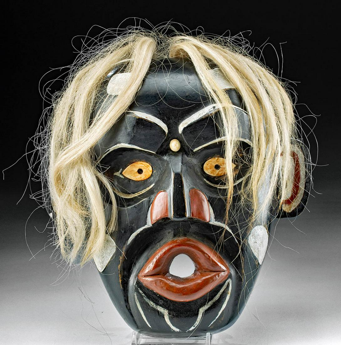 1947 Haida Wood & Ivory Dzunukwa Mask, B. Williams (1 of 4)