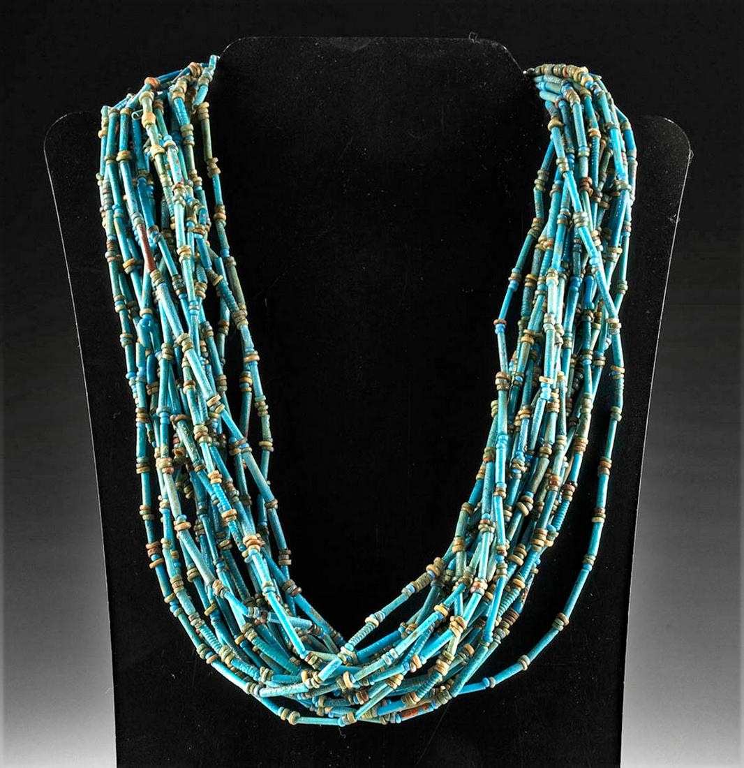 Fantastic Egyptian Faience Bead Necklace - 19 Strands (1 of 3)