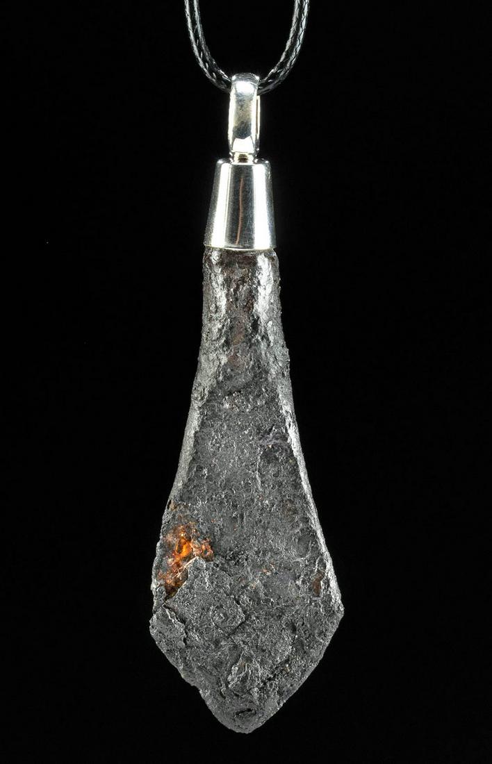 9th C. Viking Iron Arrowhead w/ Silver Bail Pendant (1 of 3)