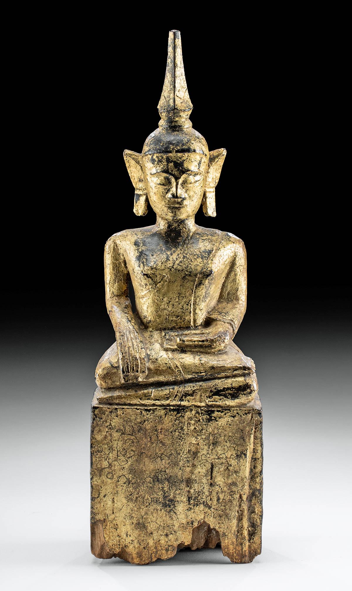 19th C. Thai Gilt Wood Seated Buddha (1 of 5)