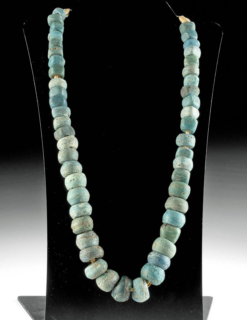 19th C. Holyland Hebron Glass Bead Necklace (1 of 3)