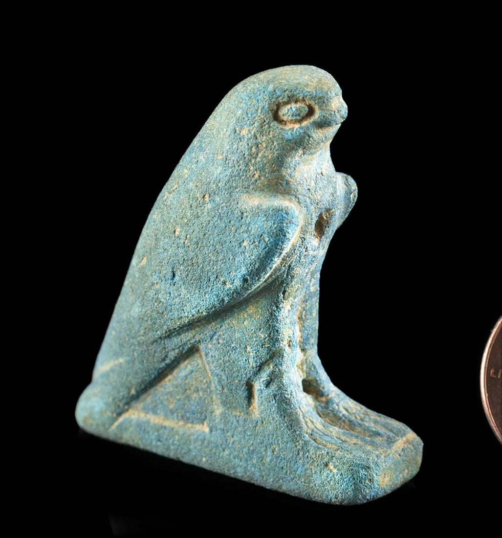Rare Egyptian Paste Glass Falcon Amulet (1 of 2)