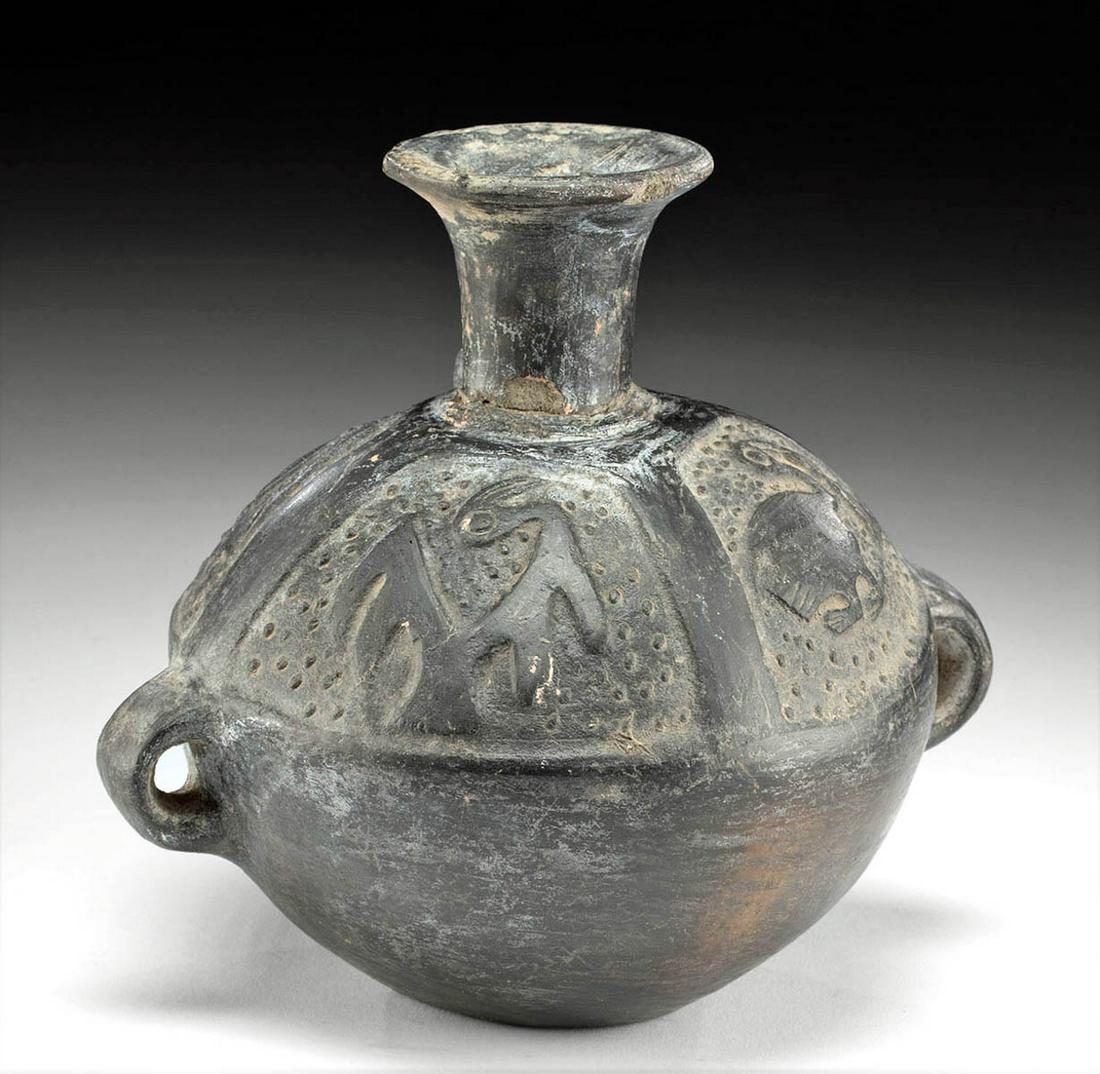 Chimu Blackware Vessel w/ Avian Motifs (1 of 5)