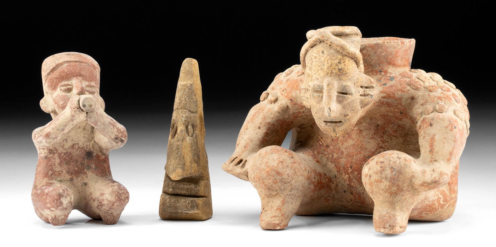 2 Colima & Nayarit Pottery Cargador & Effigy Figures (1 of 4)